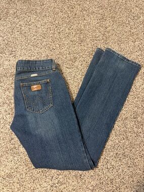 Wrangler Women's Straight Leg Jeans - Dark Blue Denim